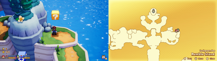 Sixth ? block in Rumbla Island from Mario & Luigi: Brothership