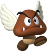 Artwork of a Paragoomba in New Super Mario Bros. (later reused in Mario Super Sluggers and New Super Mario Bros. Wii)