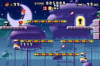 A portion of Level 5-2+ from the game Mario vs. Donkey Kong.