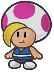 Sprite of Prince Mush in the Nintendo Switch remake of Paper Mario: The Thousand Year Door.