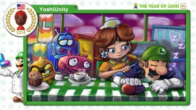 The Year of Luigi art submission created by Miiverse user YoshiUnity and selected by Nintendo