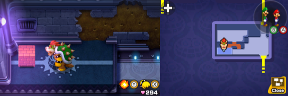 Block 48 in Peach's Castle of Mario & Luigi: Bowser's Inside Story + Bowser Jr.'s Journey.