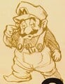 Sketch of Mario from Nintendo Kōshiki Guidebook Super Mario Collection, illustrated by Miyamoto