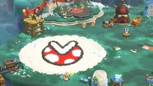 The decorations for Camp Central after using a Piranha Plant amiibo in Super Mario Bros. Wonder – Nintendo Switch 2 Edition + Meetup in Bellabel Park