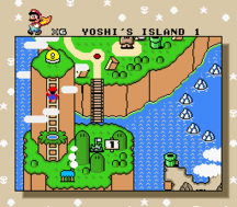Mario climbing up Kappa Mountain.