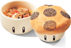 Super Mushroom Pizza Bowl with Mushroom Tomato Sauce from Super Nintendo World