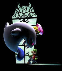 King Boo, looking at Luigi from Luigi's Mansion: Dark Moon