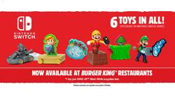 Several toys available as part of a Burger King Jr. meal at Burger King.