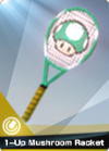 A Pro Tennis Gear 1-Up Mushroom Racket card from Mario Sports Superstars