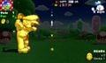 Gold Mario playing on Toad Highlands