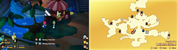 First hidden block in Bulbfish Island from Mario & Luigi: Brothership