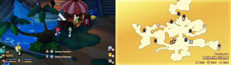 First hidden block in Bulbfish Island from Mario & Luigi: Brothership