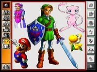 Promotional screenshot for Mario Artist: Paint Studio showing the feature of Character Stamp