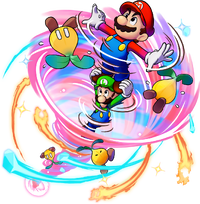 Artwork depicting a Bros. Attack from Mario & Luigi: Brothership