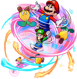Artwork depicting a Bros. Attack from Mario & Luigi: Brothership