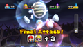 Mario and Wario deliver the final attack to win the minigame.