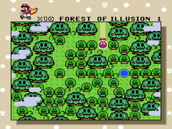 The image for "Forest of Illusion (Map Screen)" from Super Mario World on Nintendo Music.
