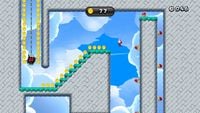 Screenshot of Mario in 200 Clifftop Coins, a Coin Collection Challenge Mode in New Super Mario Bros. U.