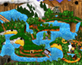 World map in the Game Boy Advance remake