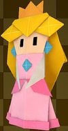 Princess Peach's origami form in the Musée Champignon from Paper Mario: The Origami King.