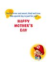 Inner side of a printable Mother's Day card, featuring Baby Mario
