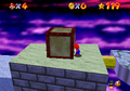 Mario pushes a block
