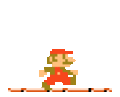 8-bit Mario running after Luigi