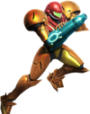 Samus on the boxart of Super Smash Bros. for Nintendo 3DS