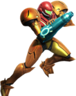 Samus on the boxart of Super Smash Bros. for Nintendo 3DS