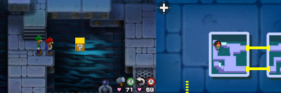 Eighth block in Toad Town of Mario & Luigi: Bowser's Inside Story + Bowser Jr.'s Journey.