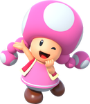 Artwork of Toadette for Mario Party 10 (reused for Super Mario Run, Mario Party: The Top 100, Mario Kart Tour, Mario & Sonic at the Olympic Games Tokyo 2020, and Super Mario Party Jamboree)