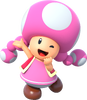 Artwork of Toadette for Mario Party 10 (reused for Super Mario Run, Mario Party: The Top 100, Mario Kart Tour, Mario & Sonic at the Olympic Games Tokyo 2020, and Super Mario Party Jamboree)