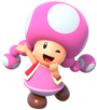 Artwork of Toadette for Mario Party 10 (reused for Super Mario Run, Mario Party: The Top 100, Mario Kart Tour, Mario & Sonic at the Olympic Games Tokyo 2020, and Super Mario Party Jamboree)