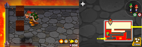 Fifteenth and sixteenth blocks in Bowser's Castle of Mario & Luigi: Bowser's Inside Story + Bowser Jr.'s Journey.