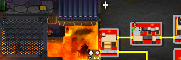 Fifth block in Bowser Path of Mario & Luigi: Bowser's Inside Story + Bowser Jr.'s Journey.