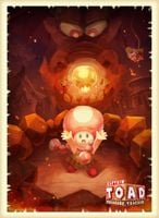 Concept artwork for Captain Toad: Treasure Tracker featuring Toadette and Draggadon.