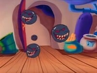 Screenshot of Flame Chomps from The Adventures of Super Mario Bros. 3 episode "The Beauty of Kootie"