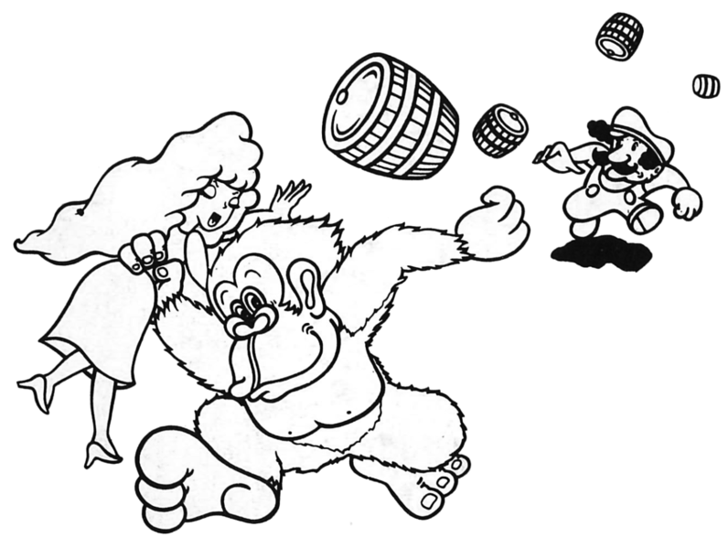 File:Donkey Kong - Famicom lineart.png