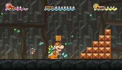 Second ? Block in Floro Caverns of Chapter 5-3 of Super Paper Mario.