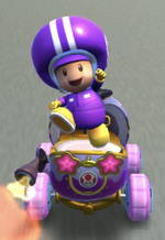 Purple Toad (Pit Crew) performing a trick.