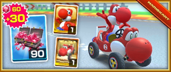 The Red Yoshi Pack from the New Year's Tour in Mario Kart Tour