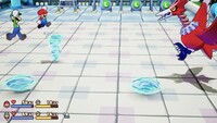 The Mega Snaptor attacking with whirlwinds in Mario & Luigi: Brothership.