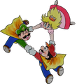Cape Mario, Cape Luigi, and Princess Peach Super Mario Bros. 4: Super Mario World 5, back cover