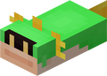 A green Splounder in Minecraft