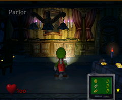 Parlor, Hidden Mansion – Luigi's Mansion (NTSC version)