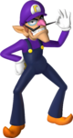 Artwork of Waluigi for Mario Party 6 (also used for Dance Dance Revolution: Mario Mix, Mario Party 7, Mario & Sonic at the Olympic Games and Mario Kart Wii)