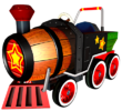 Artwork of the Barrel Train from Mario Kart: Double Dash!!, also a spirit in Super Smash Bros. Ultimate