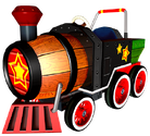 Artwork of the Barrel Train from Mario Kart: Double Dash!!, also a spirit in Super Smash Bros. Ultimate