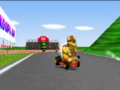 Bowser racing on Mario Raceway