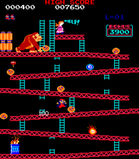 A screenshot of 25m from the arcade game Donkey Kong